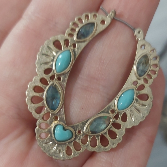 🌙Southwest Vibes Jewelry LOT: Faux Turquoise Howlite Fluorite Labradorite Wolf - Picture 7 of 10